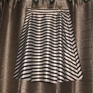 White and Black Striped Skirt